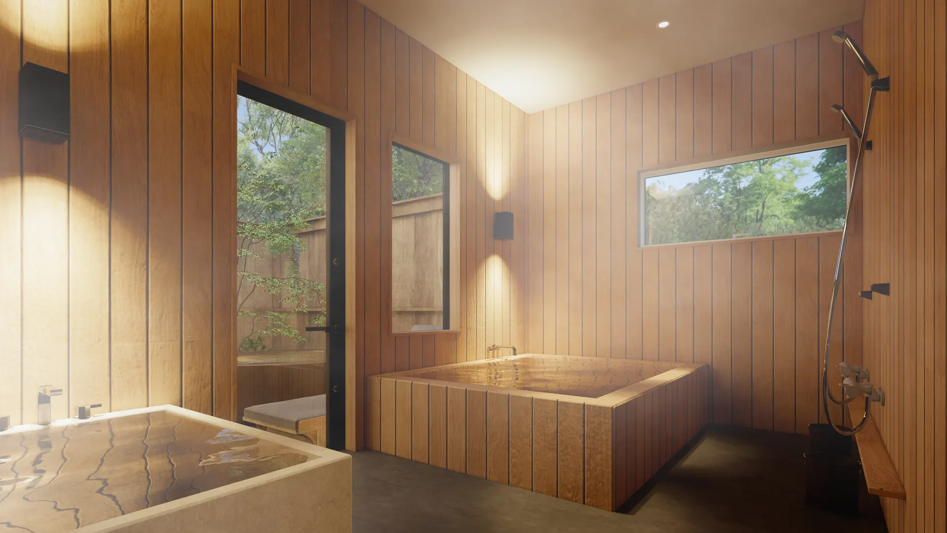 檜の源泉かけ流し温泉